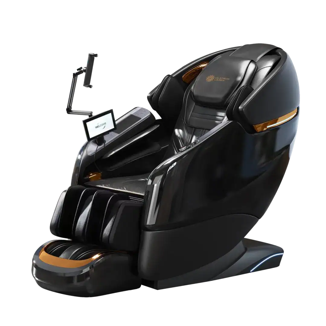 Massage chair with roller massage, touchscreen and individual massage programmes